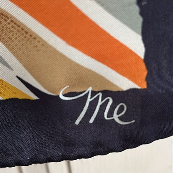 Vintage 60s/70s Mr. Emperor Starburst Pattern Large Polyester Square Scarf - Picture 6 of 10